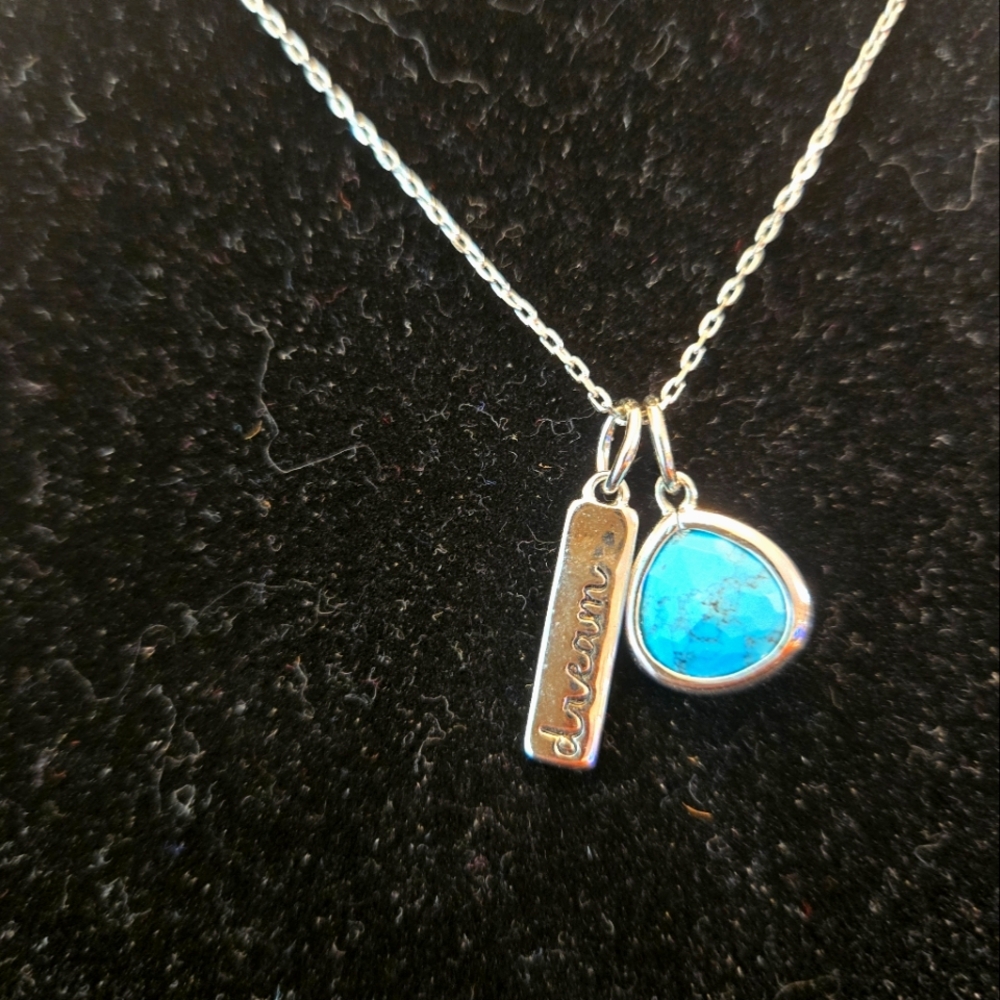 Blue Topaz Gemstone Dream Charm Necklace